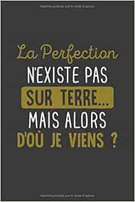 La Perfection N Existe Pas Sur Terre Mais Alors D Ou Je Viens Carnet De Notes 1 Pages 15cmx22cm Cadeau Humour Original Citation Travail Idees Souvenir Brouillo French Edition