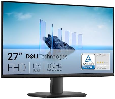 Dell 27 Monitor - SE2725HM - 27-inch Full HD (1920x1080) 16:9 100Hz Display, IPS Panel, 16.70 Million Colors, Anti-Glare, 1 HDMI / 1 VGA Port, TÜV Rheinland 3-Star*, Comfortview Plus - Black