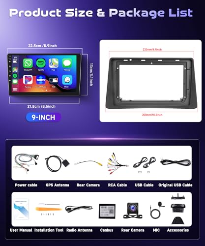 4G 64G VECHTEL 9 Inch Bluetooth Car Radio for Opel Mokka 1 2012-2016/Buick Encore 2013-2015 Carplay Android Car, DSP EQ, 1280 * 720, Wifi GPS Navi,Mirror Link, RDS/FM Radio 2 Din with AHD Rearview Camera