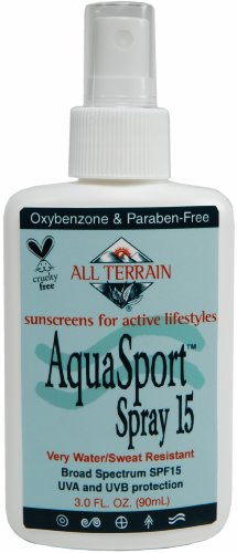 All Terrain AquaSport SPF15 Oxybenzone-Free Natural Sunscreen Spray (3-Ounce)