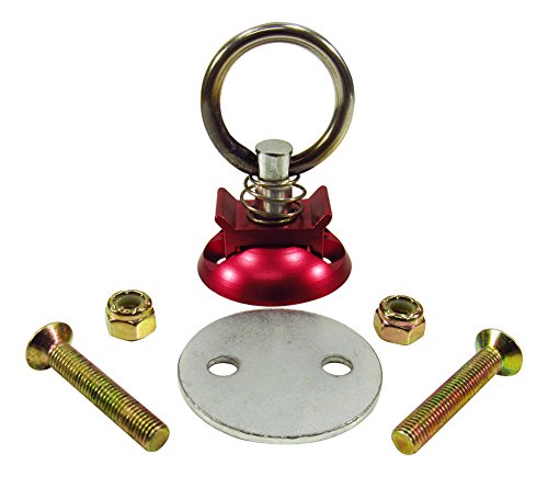 Pit Posse PP2869R S Track Anchor Aluminum Tie Down Track System Enclosed Cargo Trailer Quick Disconnect Red