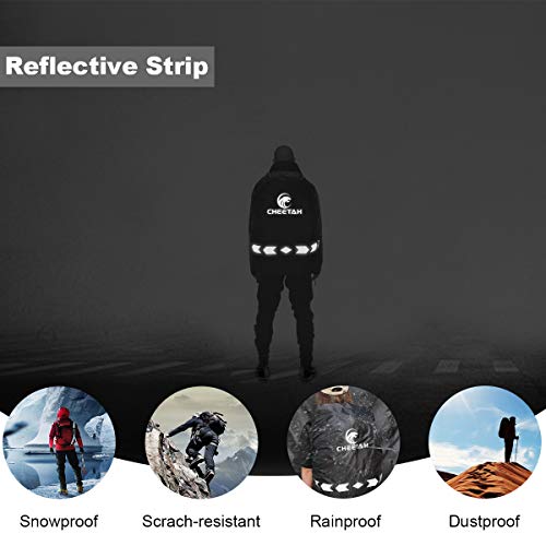 CHEETAH Outdoor 100% Waterproof Backpack Rain Covers (45L-80L) with Adjustable Anti-Slip Cross Buckle Strap and Reflective Strip, Durable Strengthened Layer for Hiking, Hunting, Biking,Cycling Black-M - Thumbnail 4