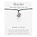 NELLONYA Show Your Teacher Appreciation Gift 4 Pcs Wish Card Teach Apple Charm Bracelets Open School Thank You Gifts for Women
