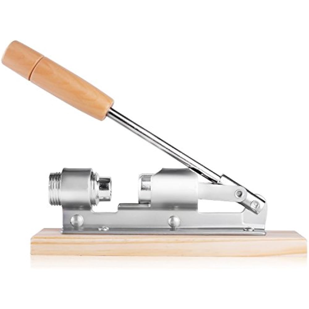 Good Heavy Duty Pecan Nut Cracker Tool With 4 Picks, Wood Base & Handle