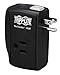 Tripp Lite 2 Outlet Portable Surge Protector Power Strip, Direct Plug In, Tel/Ethernet Protection, TRAVELER100BT