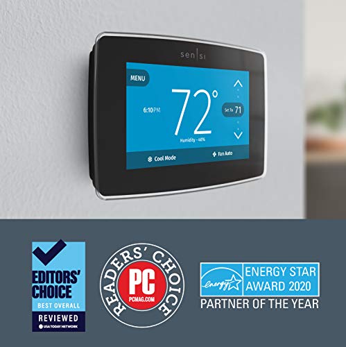 Emerson Sensi Touch Wi-Fi Smart Thermostat with Touchscreen Color Display, Works with Alexa, Saves Energy*, C-wire Required, ST75 - Image 3