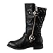 CC Little Girls New Knee High Flat Riding Boots Shoes Black 3M Little Kid
