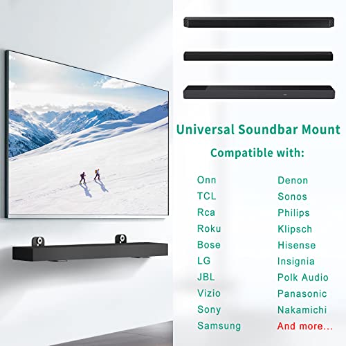 notiela Universal Soundbar Wall Mount Bracket Floating Wall Shelf for Samsung, Sony, LG