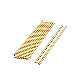 Uxcell a14091500ux0700 10pcs Brass Solid Round Rod Lathe Bar Stock 3mm Diameter 100mm Length