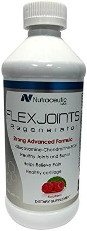Nutraceutic Labs FlexJoints Liquid Glucosamine+Chondroitine+MSM+Hyaluronic Acid - Collagen- Natural Raspberry Flavor - 16 fl oz - HEALTHY JOINTS AND BONES - FREE SHIPPING!!!