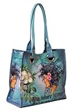 Papaya Art Blue Future Beauty Luxe Oil Cloth Vegan Blue Tote Handbag Purse