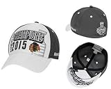 Chicago Blackhawks Reebok 2015 Stanley Cup Champions Locker Room Flex Hat - White/Gray