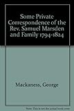 Front cover for the book Some Private Correspondence of the Rev. Samuel Marsden and family - 1794-1824 by George Mackaness
