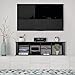 Topeakmart 48'' Wall Mounted Hanging Desk Hutch Floating Media Storage Cabinet Bookshelves w/7 Storage Compartments (Black)