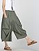 Mordenmiss Women's Casual Harem Pants with Big Pockets L Green
