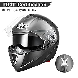 AHR Motorcycle Helmet Dual Visor Modular Flip up