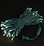 Novelty Lights TWIWA50 Commercial Grade Twinkling LED Christmas Mini Light Set, Random Twinkle, Warm White, Green Wire