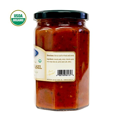 Giusto Sapore Traditional Organic Tomato Basil Italian Pasta Sauce 10oz - All Natural Non GMO Italian Premium Gourmet Brand - Made in Italy and Family Owned