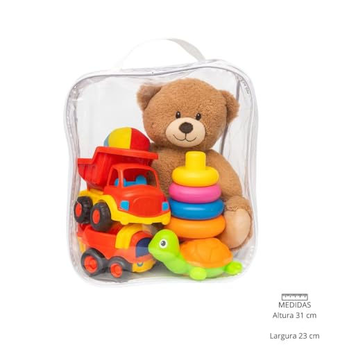 Kit 3 Organizador Necessaire Brinquedos Itens de Higiene com Zíper Dobrável 1p + 1m + 1 G