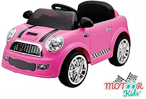 mini cooper niña rosa electrico