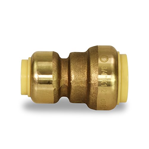 Pushlock UPSC134 Reducing Coupling Pipe Fittings Push to Connect Pex Copper, CPVC, 1 x 3/4 Inch, Brass, 4, Brass & Copper