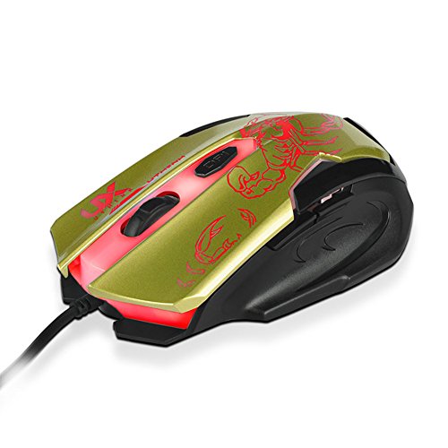 Buy Bluefinger® LED Wired USB Professional Optical Backlit Golden