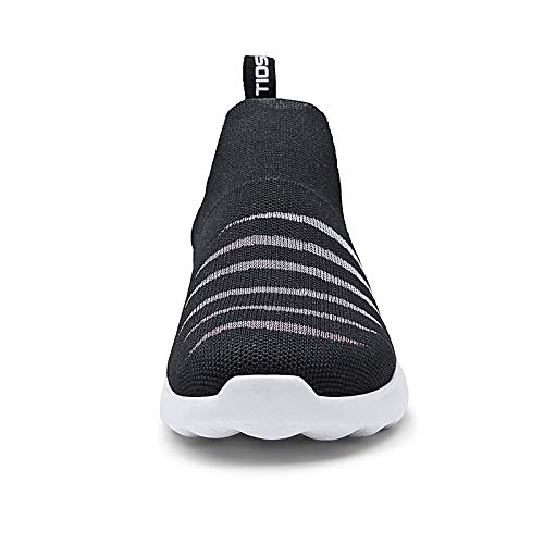 Dreamparis Men\'s Walking Shoes - Casual Slip on Sneakers Black 43