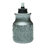 Tiki Brand 7" Baroque Barrel Table Torch Pewter, Glass