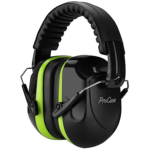 ProCase Ear Defenders Adults, NRR 28dB Noise Cancelling Headphones for Autism Kids Children, Hearing Protection Earmuffs, Sensory Headphones for Shooting Construction Mowing -Green