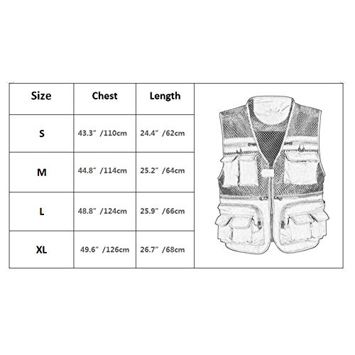 Yingqible, Herrenweste mit mehreren Taschen, Mehrzweckweste für Angeln, Jagd, Wandern – Bild 6