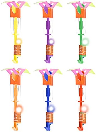 Goliath Industry Led Light Arrow Rocket Flying Helicopter Toy - Party Fun - Elastic Powered, Impressive Sling Shot Toy - Ideal For Young Children &amp; Adults - Flies 200 Feet High - The Perfect Gift (5)