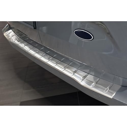 Avisa Stainless Steel Rear Bumper Protector compatible with Ford Transit Custom & Tourneo Custom (V710) 2023- / Volkswagen Transporter T7 2024- Ribs