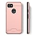 Teelevo Wallet Case for Google Pixel 2 XL, Dual Layer Case with Card Slot Holder and Kickstand for Google Pixel 2 XL - Rose Gold