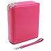 YOUSHARES 120 Slots Pencil Case - PU Leather Handy Large Multi-layer Zipper Pen Bag with Handle Strap for Prismacolor Watercolor Pencils, Crayola Colored Pencils, Marco Pens and Cosmetic Brush (Pink)