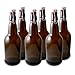 Secure Swing 16 oz Beer Bottles with Ceram-Seal Ceramic Cap for Fermentation & Carbonation of Beer, Soda, & Kombucha - 6 Pack - Amber