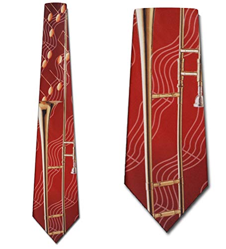 Trombone and Notes tie Mens Necktie by Three Rooker