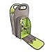True 2766 Metro 2 bottle 6 piece wine travel bag and insulated wine carrier tote carrying Picnic cooler bag with handle, grey and green