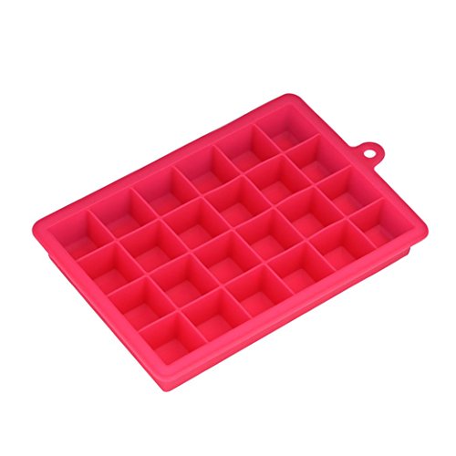 KingWo Silicone Ice Cube Tray molds Candy mold Cake mold Chocolate mold, 24 cavity (Red)