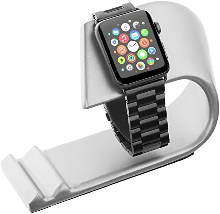 Apple Watch Stand iPhone Stand, Newgam Charging Station with Aluminum Sturdy Platform for Apple Watch Series 1/2 and Mobile Phone(silver)