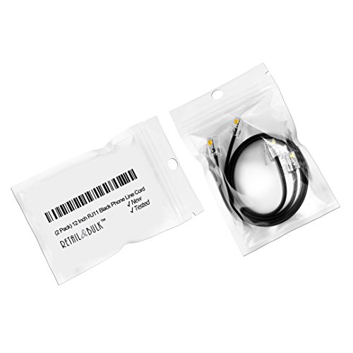 (2 Pack) 12 Inch Short Telephone Cable Rj11 Male to Male 1ft., Phone Line Cord