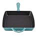 Zelancio Cookware 10-Inch Enameled Cast Iron Square Grill Pan, Perfect for Steak, Grilled Cheese, Paninis and More, Teal