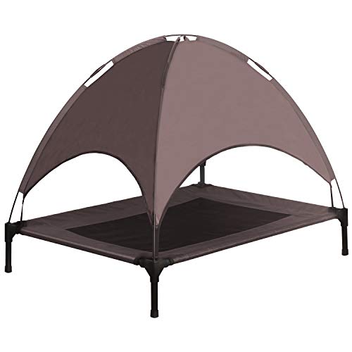 Niubya Elevated Dog Bed with Canopy, 1680D Oxford Fabric Mesh Portable