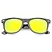zeroUV - Retro Colored Mirror Polarized Lens Square Horn Rimmed Sunglasses 55mm (Black/Yellow Mirror)