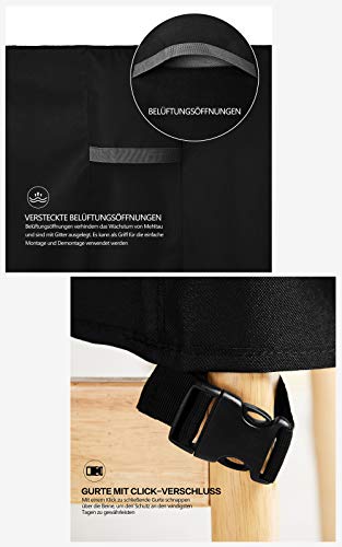 Dokon Gartenmöbel Abdeckung Wasserdicht Schwerlast 600D Oxford Gewebe Gartentisch Abdeckplane Winterfest Winddicht UV Beständiges Schutzhülle für Loungemöbel Möbelsets Sitzgruppe Rund (Ø230x100cm) – Bild 7