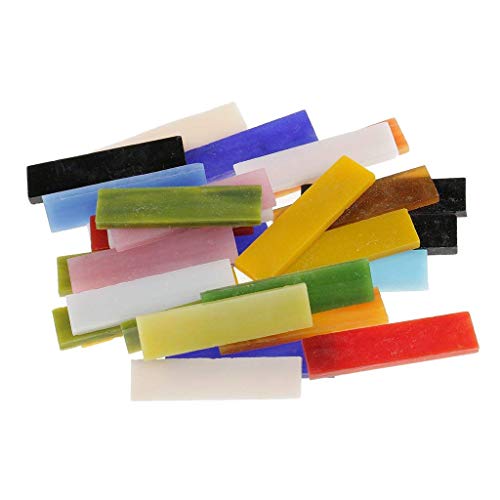 70 Pieces Stained Glass Mosaic Tiles Fit for Mosaic Making Crafts Supplies 10x40mm
