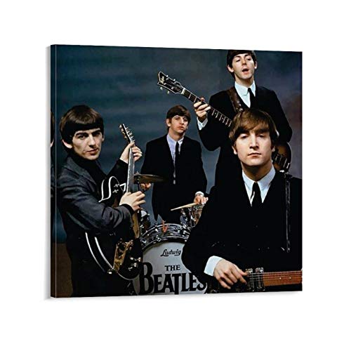 The Beatles Poster d’art sur toile et décoration murale Motif famille moderne 70 x 70 cm - Les Beatles, Paul McCartney, John Lennon, RIngo Starr, George Harrison The Beatles Poster d'art sur toile et décoration murale Motif famille moderne 70 x 70 cm