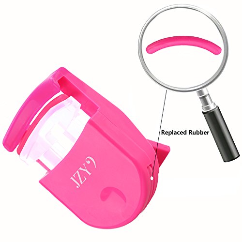 Eyelash Curler with 3Pcs Additional Refill Pads - No Pinching or Pulling, Curled Cosmetic Makeup Accessory for All Eye Shapes (Pink) - Thumbnail 2