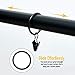 Rose Home Fashion 36 Pack, 1.26 inch Curtain Clips, Curtain Rings, Curtain Rings with Clips, Curtain Clip Rings, 1.26 inch Interior Diameter-Black