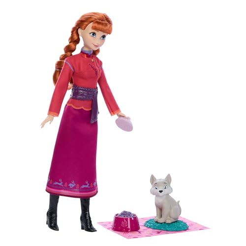 マテル アナと雪の女王(Disney Frozen) アレンデールのどうぶつたち アナとおおかみ きせかえ人形・ハウス ままごと・ごっこ遊び 3歳から レッド JFG17
