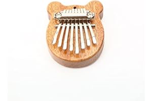 SLDHR Mini 8 keys Kalimba thumb piano, portable marimba music piano pendant with lanyard, a unique gift for children, adults and beginners (Little bear) (B11-1)